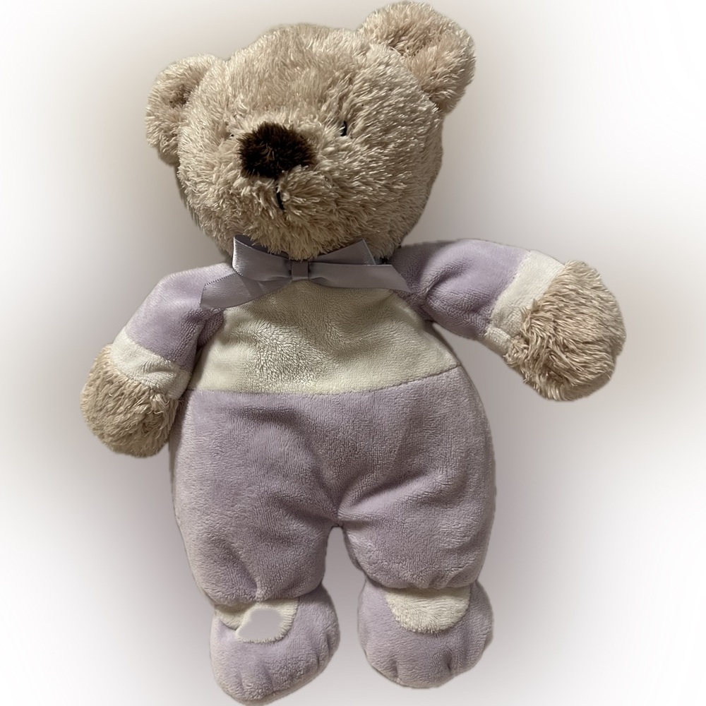 Carter’s White Lavender Fleece 10” Teddy Bear Plush Stuffed‎ Animal
